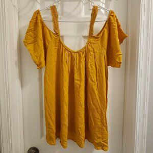 Torrid Cold Shoulder Mustard Yellow Blouse